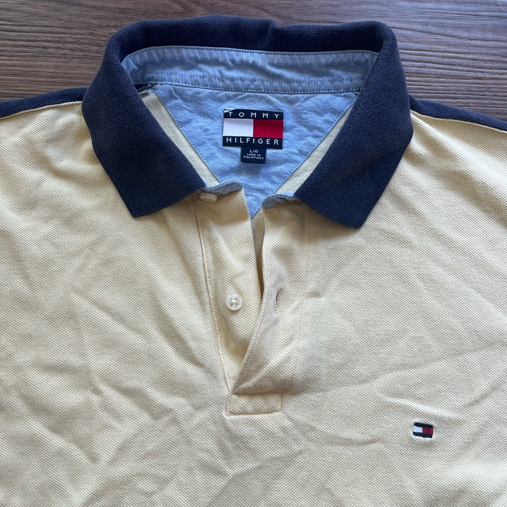 Tommy Hilfiger Men's Yellow Polo Shirt size L